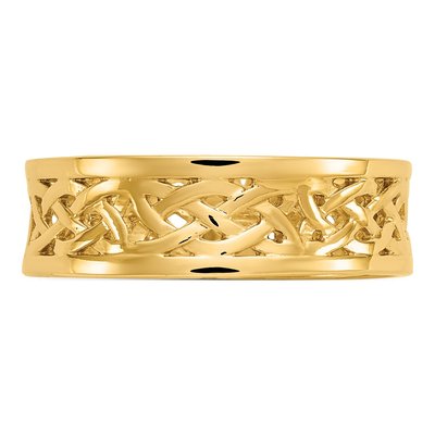 14K Yellow Gold 6mm Celtic Knot Band – view 5