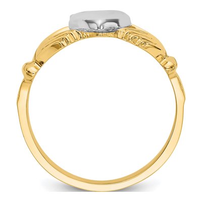 Men's 14K Two-Tone Gold Claddagh Ring – view 3