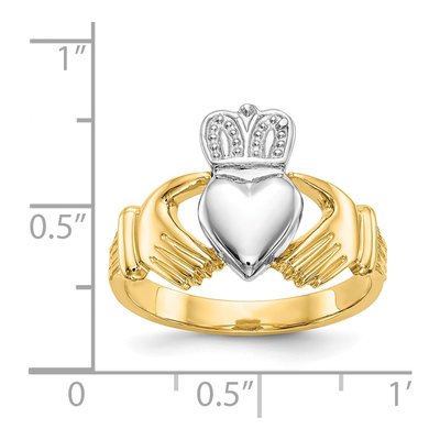 Men's 14K Two-Tone Gold Claddagh Ring – view 4