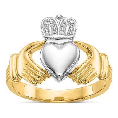 Men's 14K Two-Tone Gold Claddagh Ring