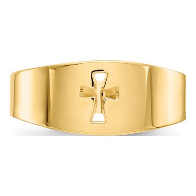 14K Yellow Gold Cut-Out Cross Ring – view 6