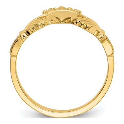 14K Yellow Gold Claddagh Ring – view 3
