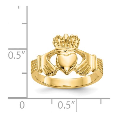 14K Yellow Gold Claddagh Ring – view 4