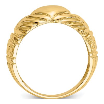 Men's 14K Yellow Gold Domed Claddagh Ring – view 3