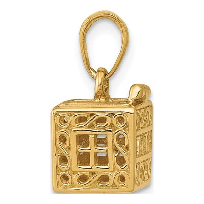 14K Yellow Gold Faith Hope Prayer Box Charm – view 3