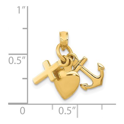 14K Yellow Gold Faith Charm – view 4