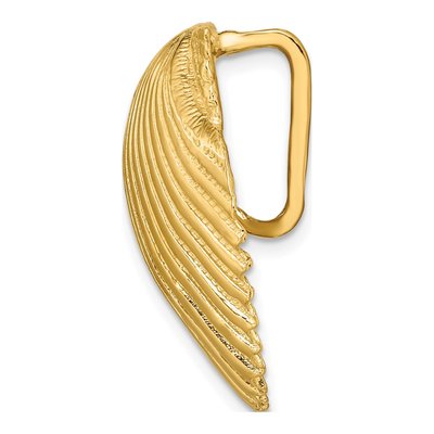 14K Yellow Gold Scallop Shell Omega Slide Pendant – view 3