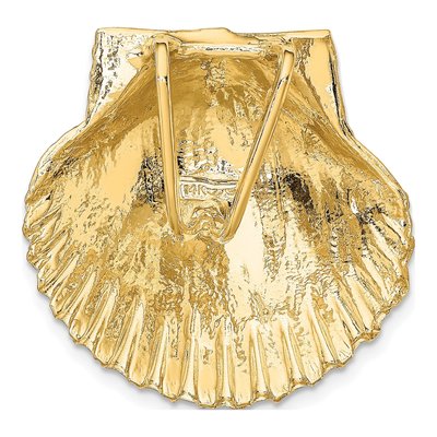 14K Yellow Gold Scallop Shell Omega Slide Pendant – view 4