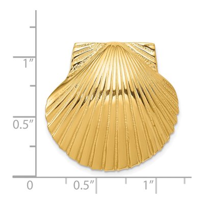 14K Yellow Gold Scallop Shell Omega Slide Pendant – view 5