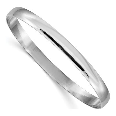 14K White Gold Slip-On Bangle Bracelet