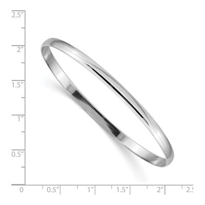 14K White Gold Half-Round Slip-On Bangle Bracelet – view 4
