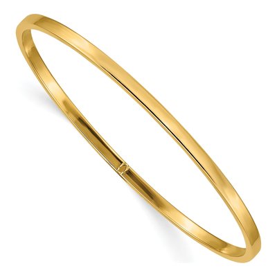 14K Yellow Gold Slip-On Round Bangle Bracelet