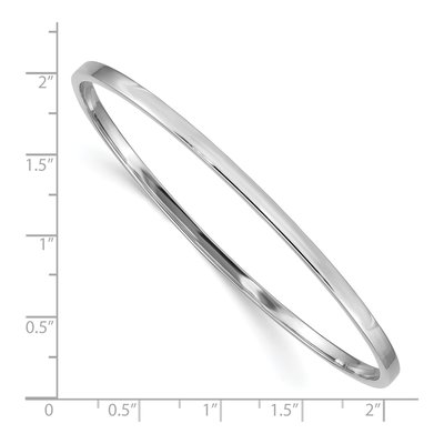 14K White Gold Slip-On Round Bangle Bracelet – view 4