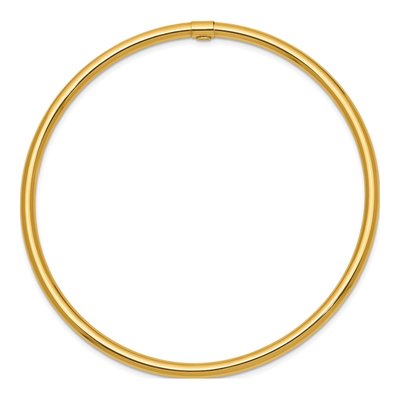 14K Yellow Gold Round Tube Slip-On Bangle Bracelet – view 3