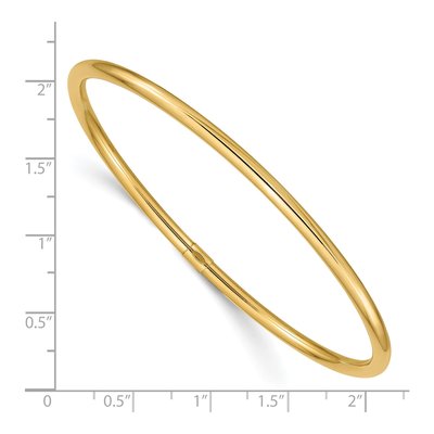 14K Yellow Gold Round Tube Slip-On Bangle Bracelet – view 4