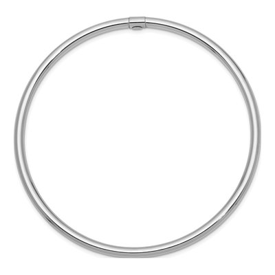 14K White Gold Slip-On Round Bangle Bracelet – view 3