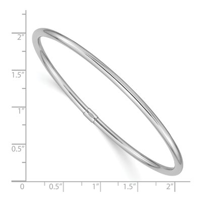 14K White Gold Slip-On Round Bangle Bracelet – view 4