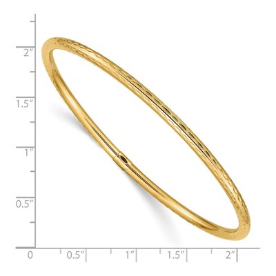 14K Yellow Gold Diamond-Cut Slip-On Bangle Bracelet – view 4