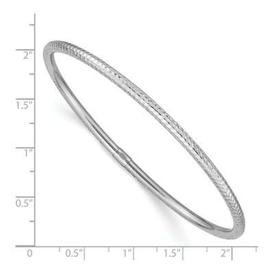 14K White Gold Diamond-Cut Slip-On Bangle Bracelet – view 4