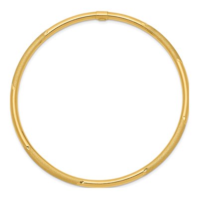 14K Yellow Gold Diamond-Cut Slip-On Bangle Bracelet – view 3