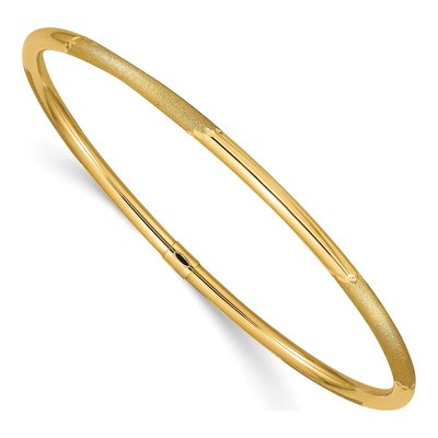 14K Yellow Gold Diamond-Cut Slip-On Bangle Bracelet
