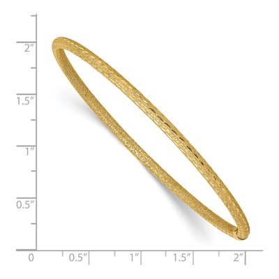 14K Yellow Gold Diamond-Cut Slip-On Bangle Bracelet – view 4