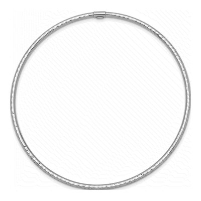14K White Gold Diamond-Cut Slip-On Bangle Bracelet – view 3
