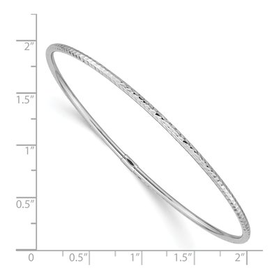14K White Gold Diamond-Cut Slip-On Bangle Bracelet – view 4