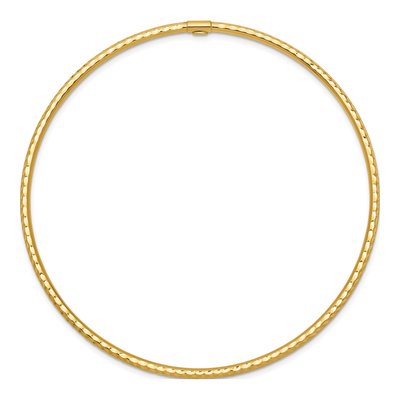 14K Yellow Gold Diamond-Cut Slip-On Bangle Bracelet – view 3