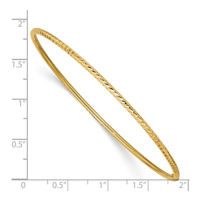 14K Yellow Gold Diamond-Cut Slip-On Bangle Bracelet – view 4