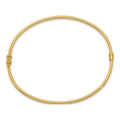 14K Yellow Gold Hinged Oval Bangle Bracelet – view 3