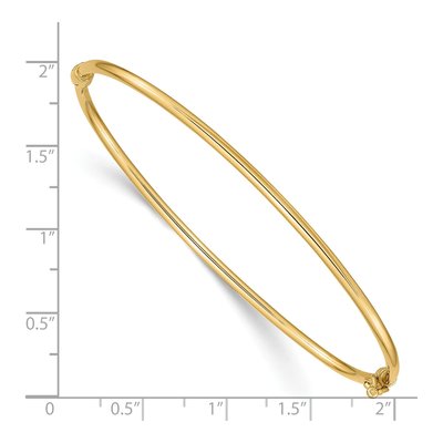 14K Yellow Gold Hinged Oval Bangle Bracelet – view 4