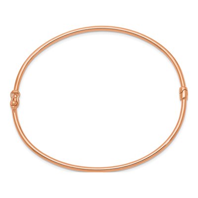 14K Rose Gold Hinged Oval Bangle Bracelet – view 3
