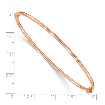 14K Rose Gold Hinged Oval Bangle Bracelet – view 4