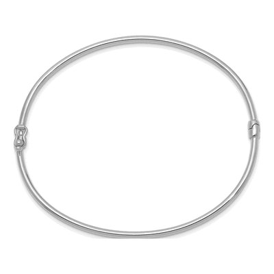 14K White Gold Hinged Oval Bangle Bracelet – view 2