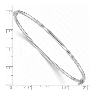 14K White Gold Hinged Oval Bangle Bracelet – view 3