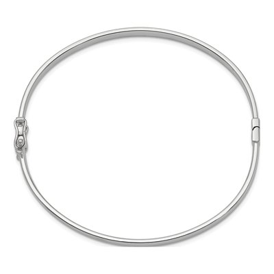 14K White Gold Hinged Bangle Bracelet – view 3