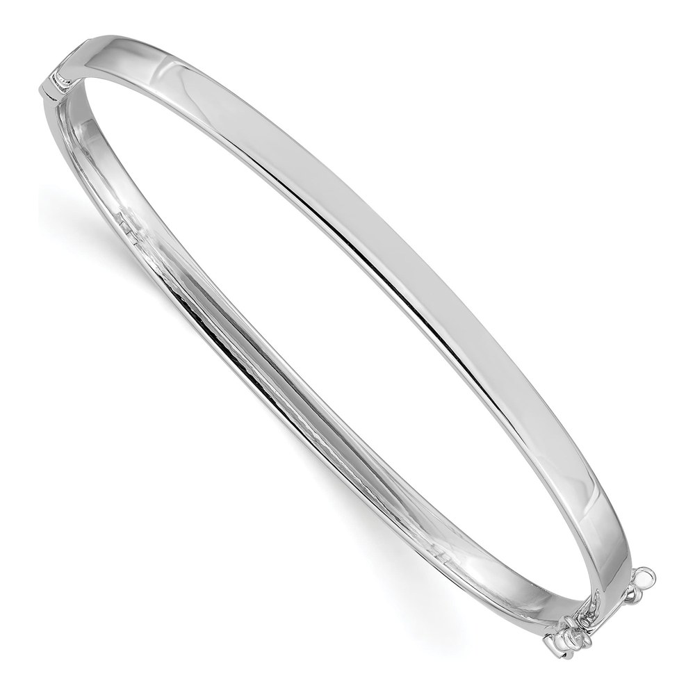 14K White Gold Hinged Bangle Bracelet