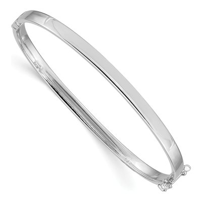 14K White Gold Hinged Bangle Bracelet