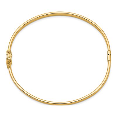 14K Yellow Gold Hinged Oval Bangle Bracelet – view 3