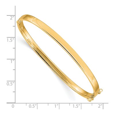 14K Yellow Gold Hinged Oval Bangle Bracelet – view 4