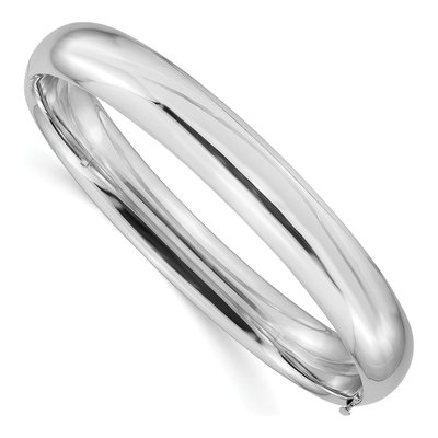 14K White Gold Hinged Bangle Bracelet