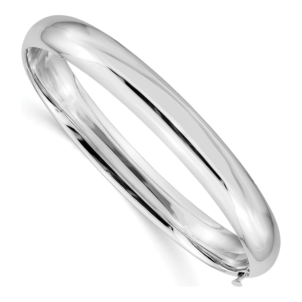 14K White Gold Hinged Bangle Bracelet