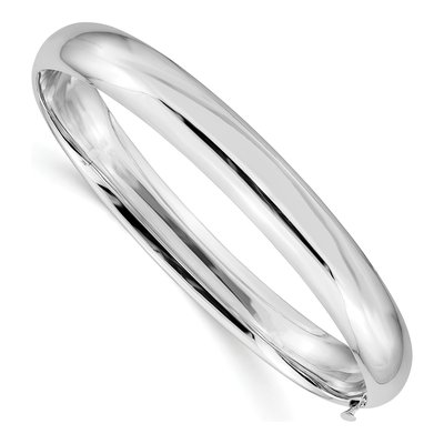 14K White Gold Hinged Bangle Bracelet