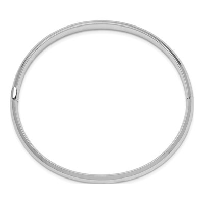 14K White Gold Hinged Oval Bangle Bracelet – view 3