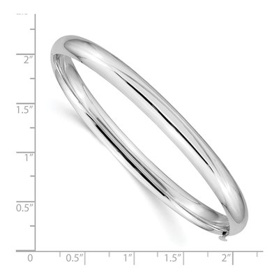 14K White Gold Hinged Oval Bangle Bracelet – view 4