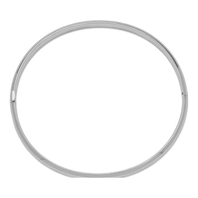 14K White Gold Hinged Oval Bangle Bracelet – view 3