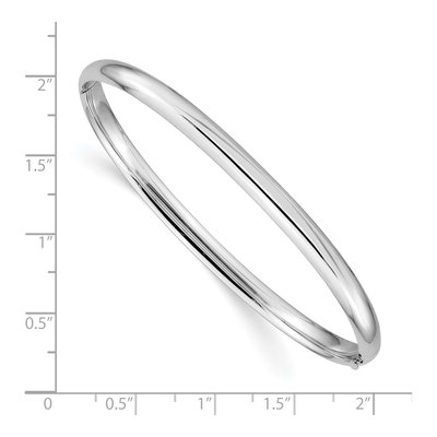14K White Gold Hinged Oval Bangle Bracelet – view 4