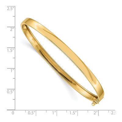14K Yellow Gold Flexible Oval Bangle Bracelet – view 4