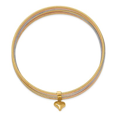 14K Tri-Color Gold Slip-On Bangle Bracelet – view 3